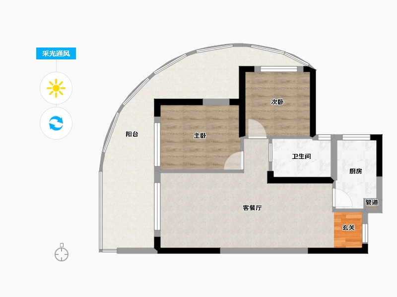 广东省-深圳市-佳兆业山海湾-74.47-户型库-采光通风