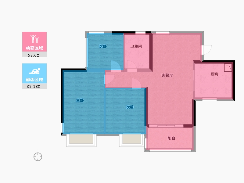 广东省-广州市-保利阅云台-78.00-户型库-动静分区