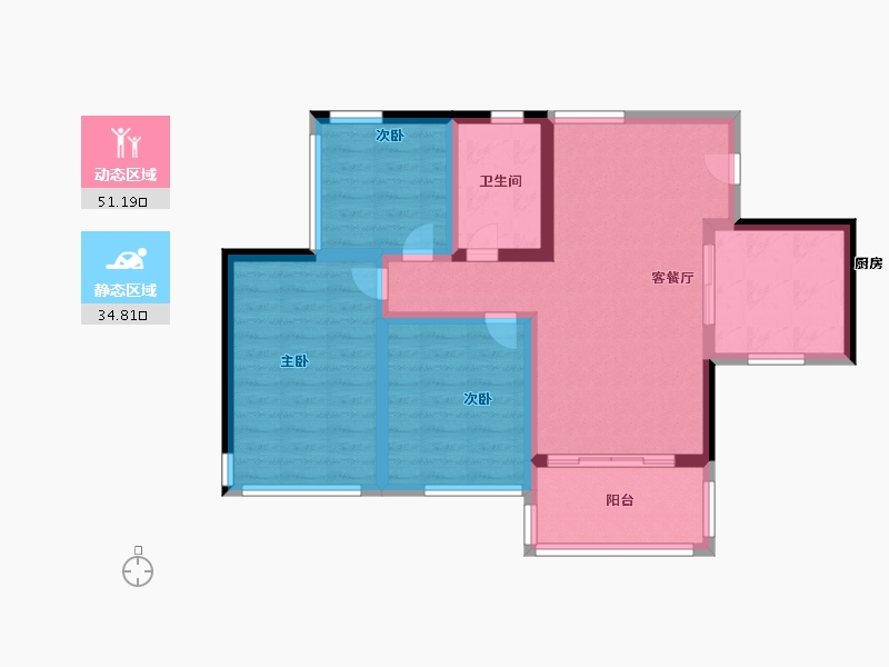 广东省-广州市-保利阅云台-75.99-户型库-动静分区