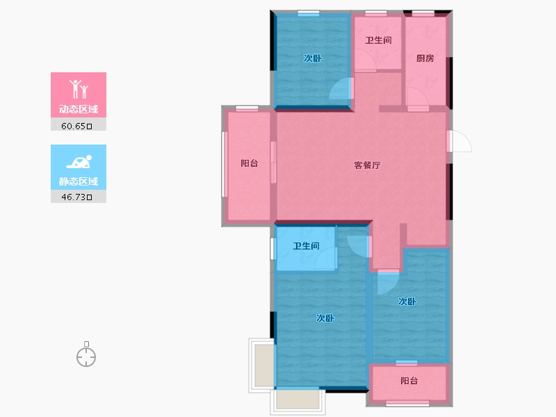 安徽省-池州市-曼哈顿MOMA国际社区-95.00-户型库-动静分区