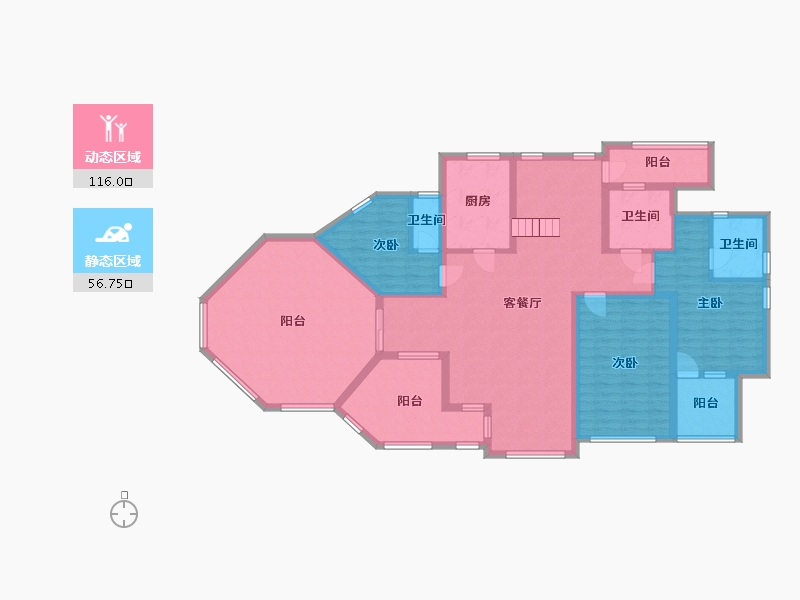 安徽省-黄山市-纳尼亚小镇别墅-155.23-户型库-动静分区