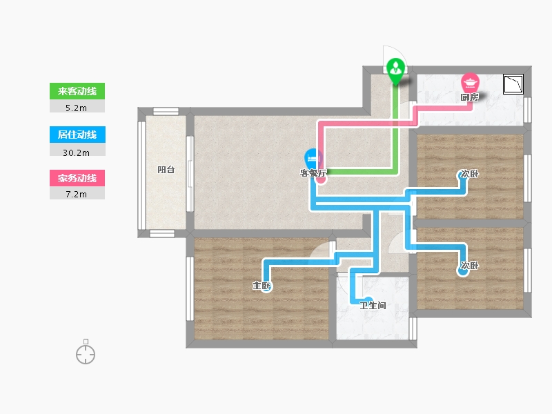 江苏省-淮安市-金域华府-77.75-户型库-动静线