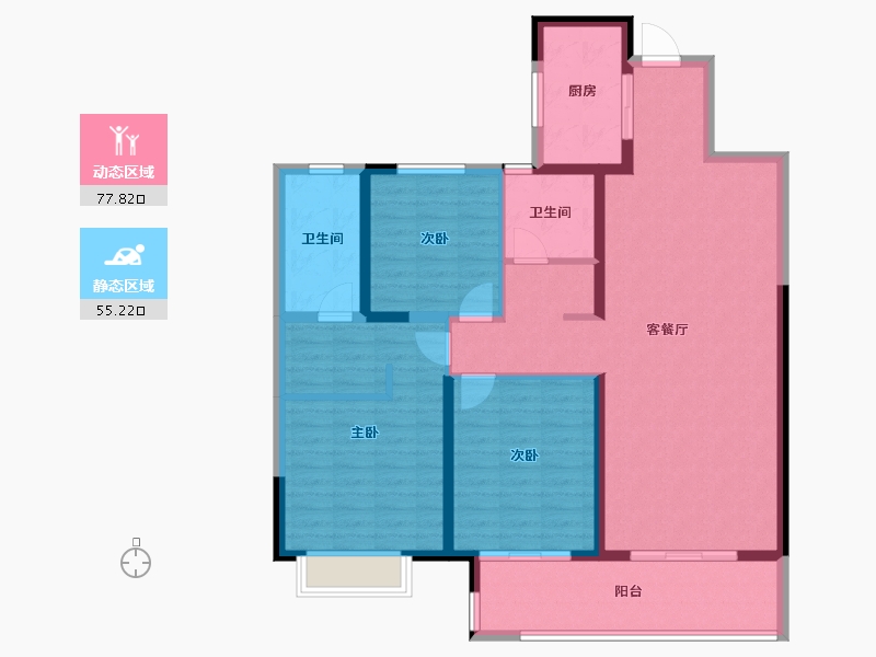 陕西省-宝鸡市-高新首府-119.99-户型库-动静分区