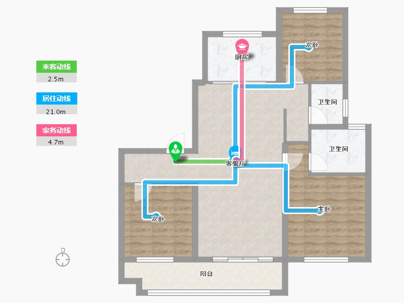 山东省-德州市-东海院子-90.17-户型库-动静线