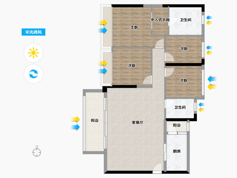 广东省-佛山市-泷景花园-112.52-户型库-采光通风