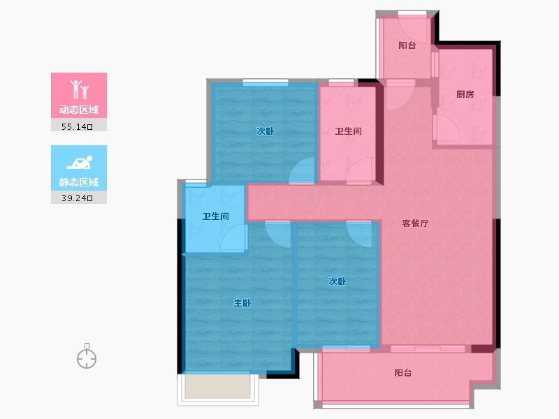 福建省-龙岩市-尚悦居-85.06-户型库-动静分区