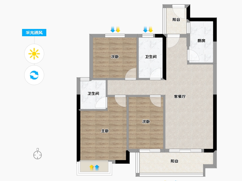 福建省-龙岩市-尚悦居-85.06-户型库-采光通风