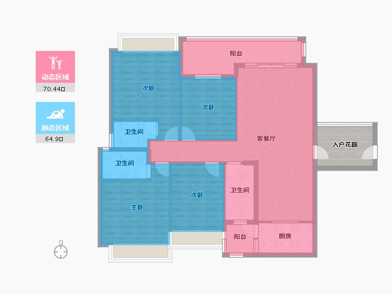 广西壮族自治区-百色市-华迅城-129.80-户型库-动静分区