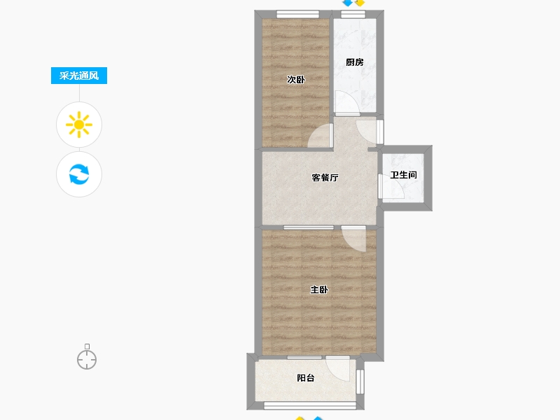北京-北京市-角门东里-46.68-户型库-采光通风