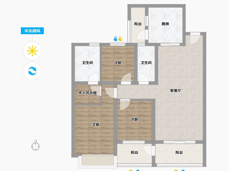 湖北省-恩施土家族苗族自治州-飞洋紫都-92.77-户型库-采光通风