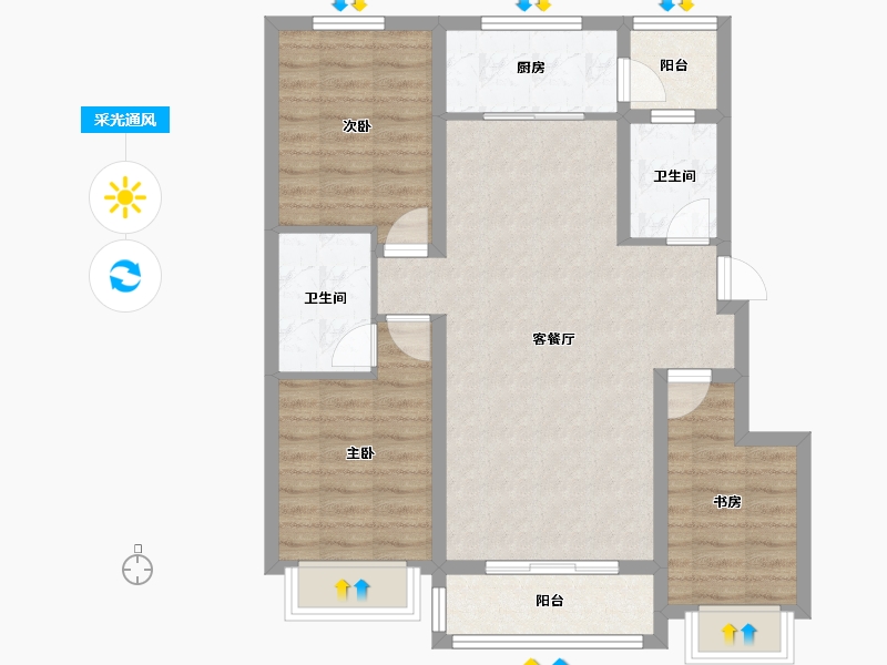 河北省-衡水市-康馨国际-83.42-户型库-采光通风