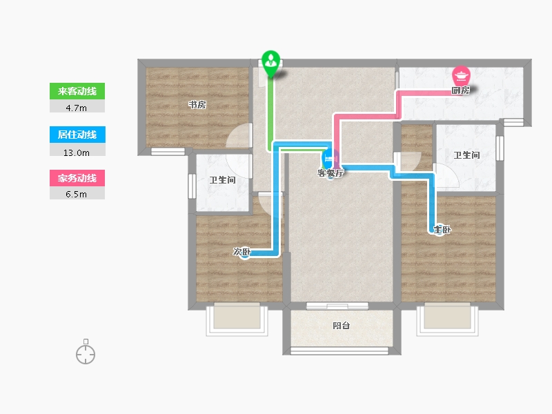 湖南省-长沙市-龙湖春江悦茗-79.90-户型库-动静线