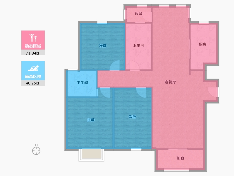 河南省-洛阳市-东方今典观澜-110.11-户型库-动静分区