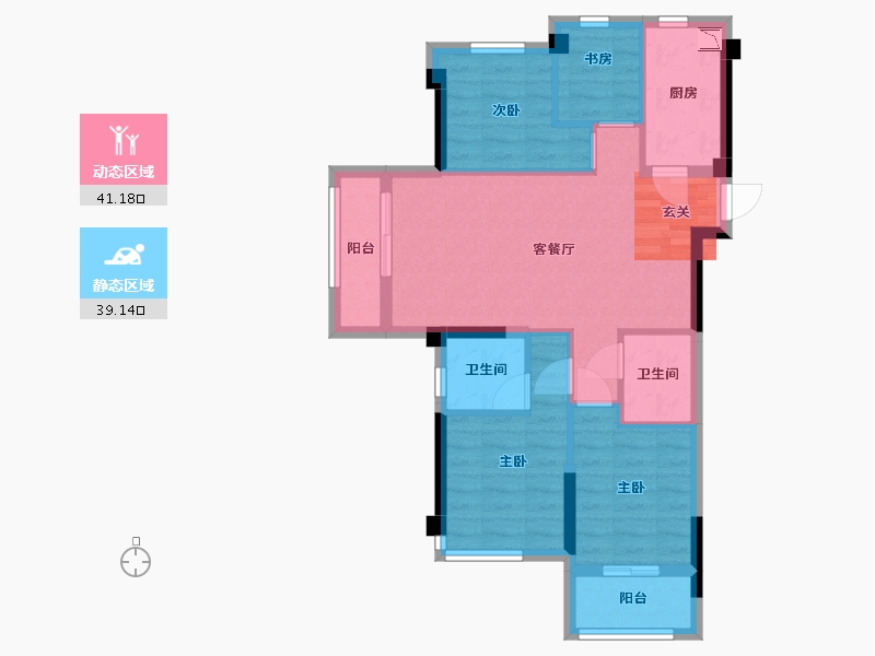 福建省-福州市-融侨悦公馆-70.54-户型库-动静分区