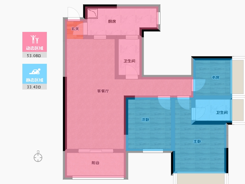 广西壮族自治区-桂林市-众阳华城-74.84-户型库-动静分区