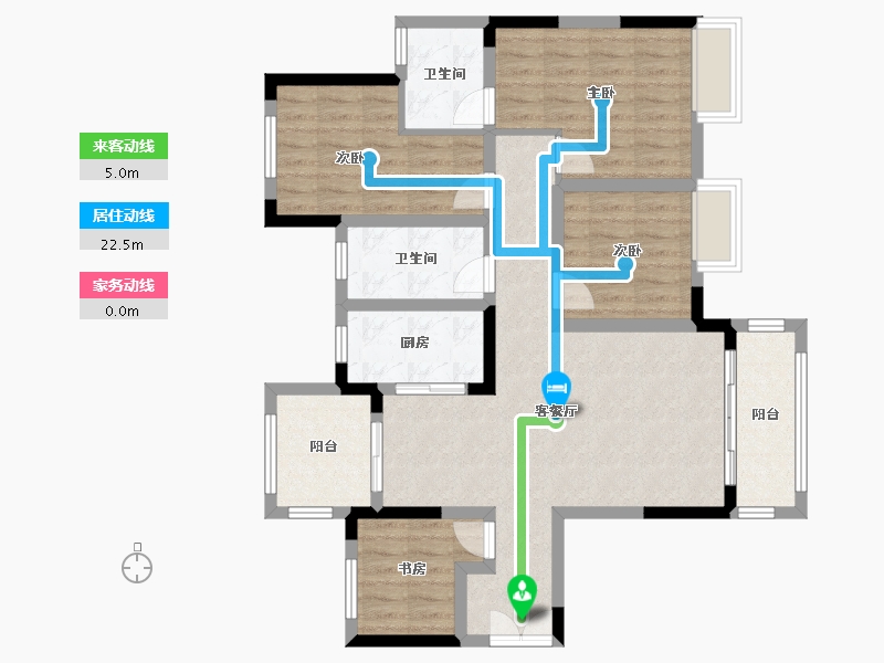 重庆-重庆市-招商·雍江府-95.89-户型库-动静线