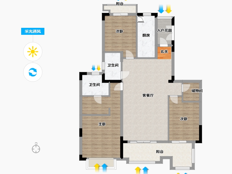 湖北省-武汉市-武汉恒大文化旅游城-114.40-户型库-采光通风