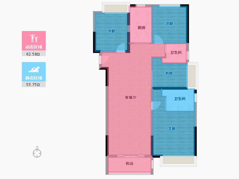 湖北省-武汉市-江悦�m园-107.19-户型库-动静分区