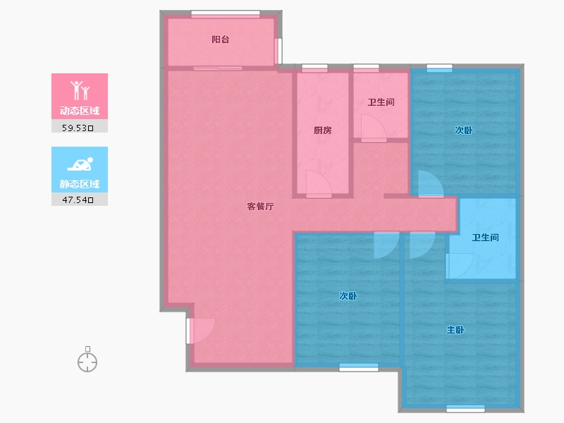 北京-北京市-土星园-97.92-户型库-动静分区