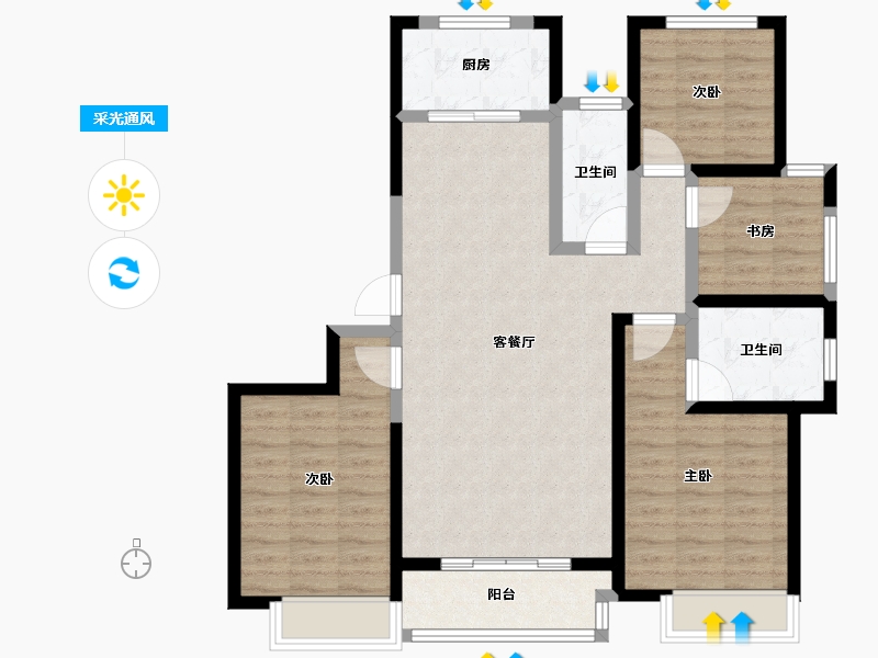 河南省-新乡市-法派公馆-99.00-户型库-采光通风