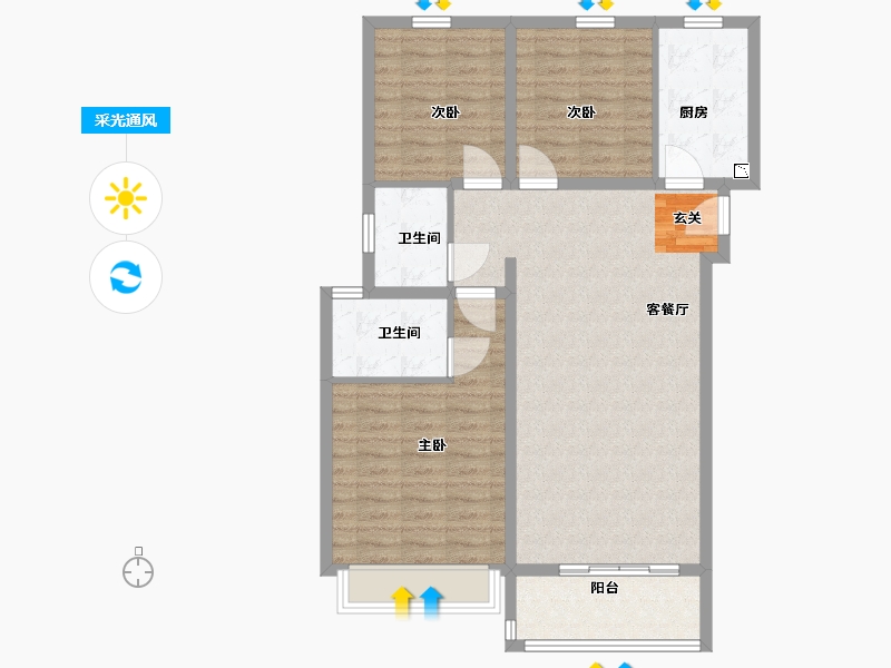 河南省-平顶山市-春禾御香山-92.80-户型库-采光通风