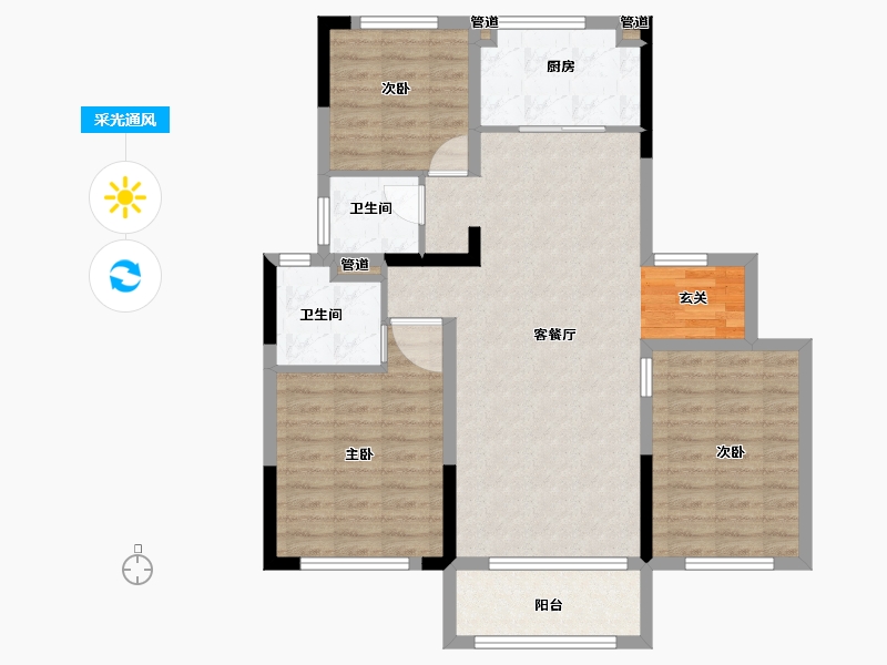 江苏省-南京市-中建熙元府-92.19-户型库-采光通风