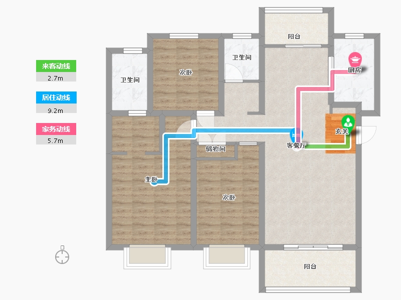 陕西省-西安市-融城朗悦-102.96-户型库-动静线