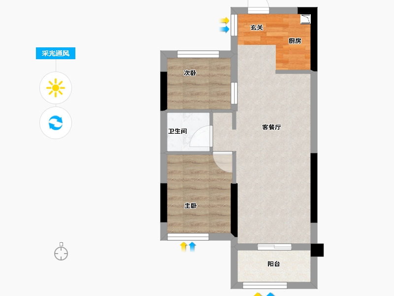 福建省-福州市-融侨悦公馆-41.42-户型库-采光通风