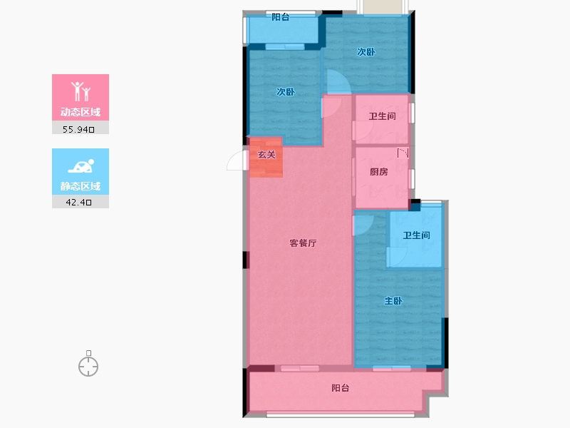 福建省-福州市-中庚・东金-88.82-户型库-动静分区