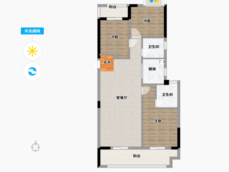 福建省-福州市-中庚・东金-88.82-户型库-采光通风