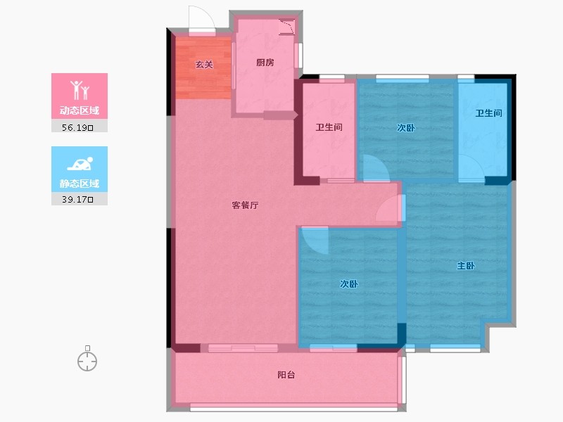 福建省-福州市-莆田保利云上-85.55-户型库-动静分区