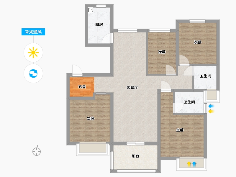 江苏省-南京市-中海原山-97.88-户型库-采光通风