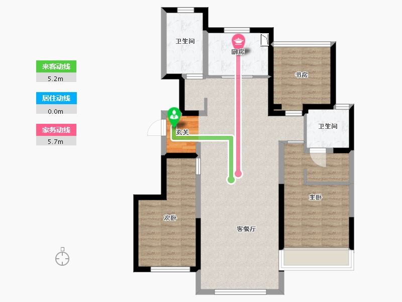 内蒙古自治区-呼和浩特市-华润置地幸福里-92.72-户型库-动静线