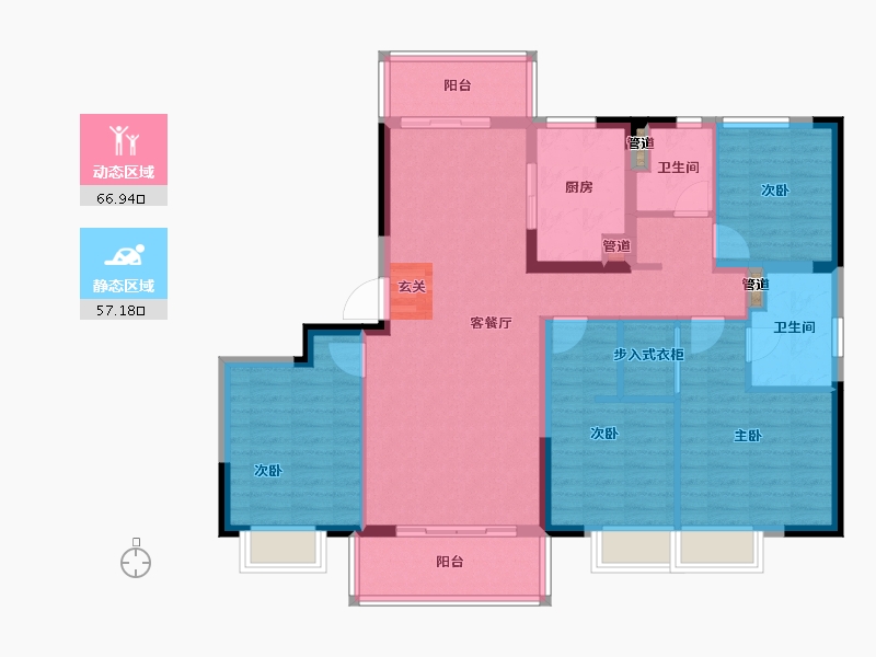 江苏省-南京市-银城旭辉云�_天境-111.81-户型库-动静分区