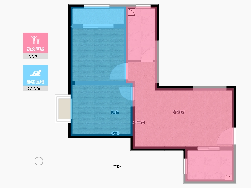 河北省-石家庄市-卡布奇诺国际社区-58.73-户型库-动静分区