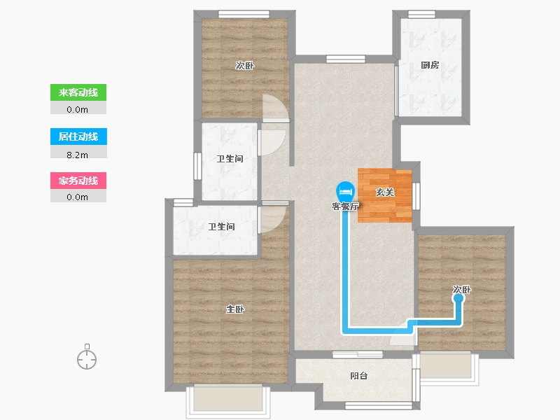 江苏省-南京市-中骏柏景湾-86.00-户型库-动静线