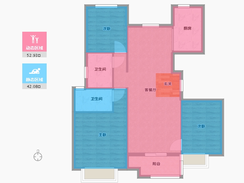 江苏省-南京市-中骏柏景湾-86.00-户型库-动静分区