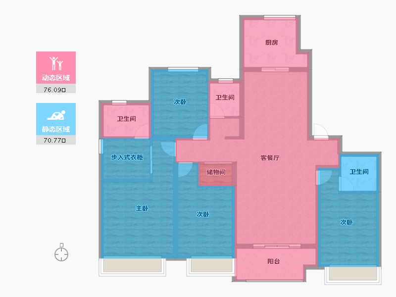 陕西省-西安市-西港雅苑-131.91-户型库-动静分区