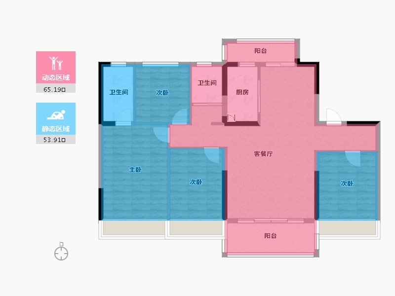 四川省-成都市-碧桂园-107.16-户型库-动静分区