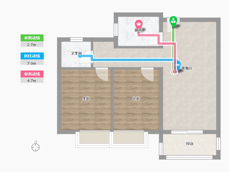 湖北省-仙桃市-鸿昇现代城-63.50-户型库-动静线