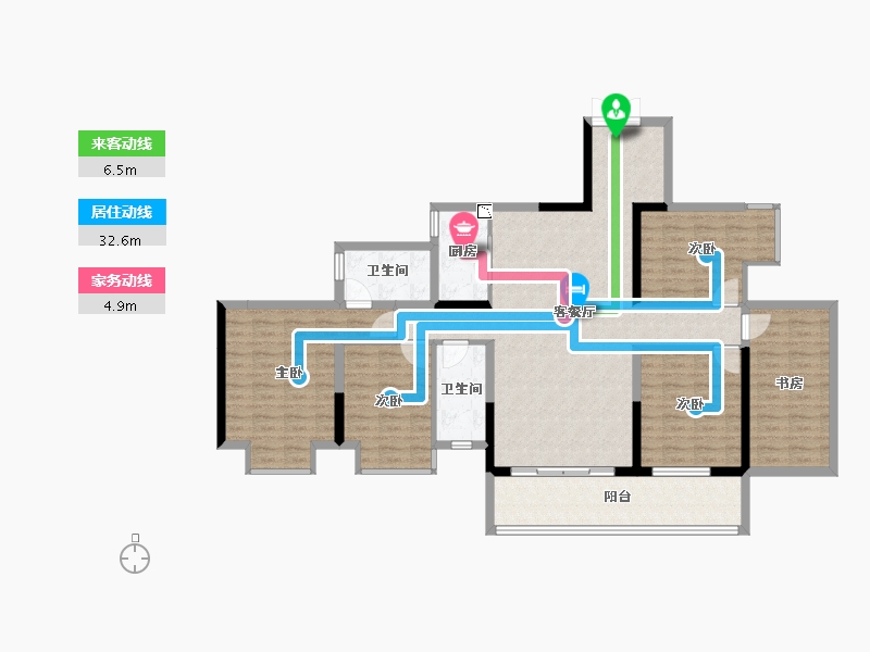 广西壮族自治区-南宁市-福兴园-133.06-户型库-动静线