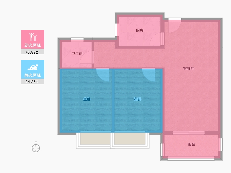 湖北省-仙桃市-鸿昇现代城-63.50-户型库-动静分区