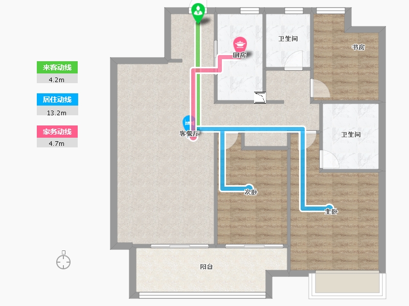 陕西省-西安市-中海曲江大城-90.00-户型库-动静线