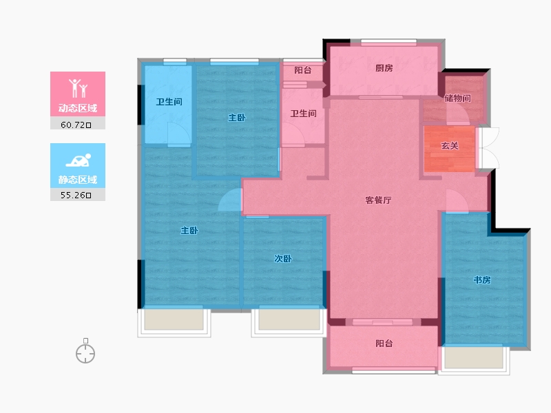 重庆-重庆市-万科招商理想城-104.31-户型库-动静分区