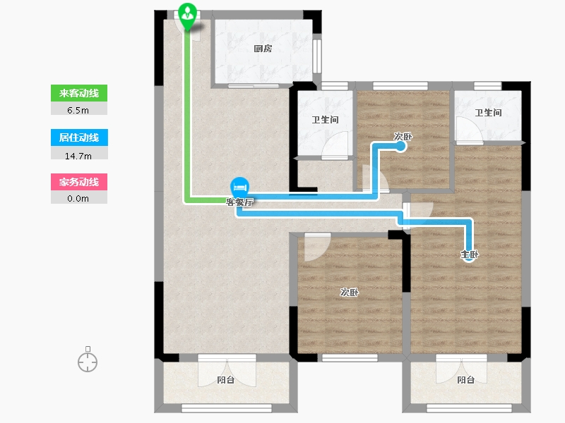 湖北省-襄阳市-和信北郡-96.54-户型库-动静线