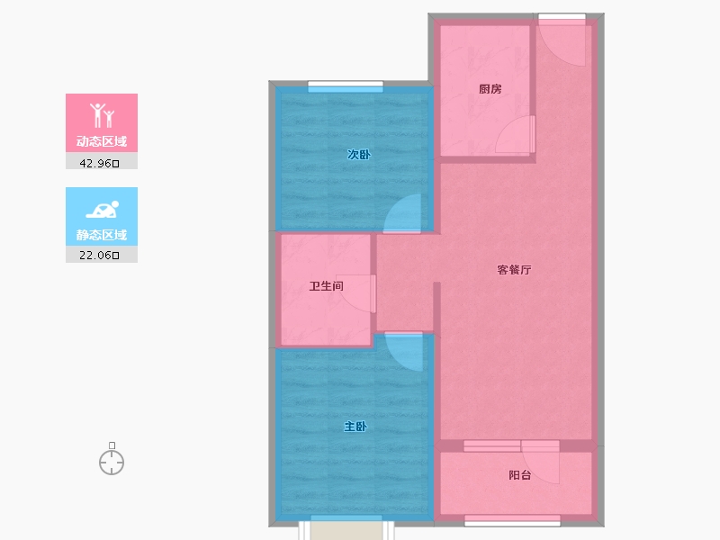 河北省-廊坊市-空港新都孔雀城-57.75-户型库-动静分区