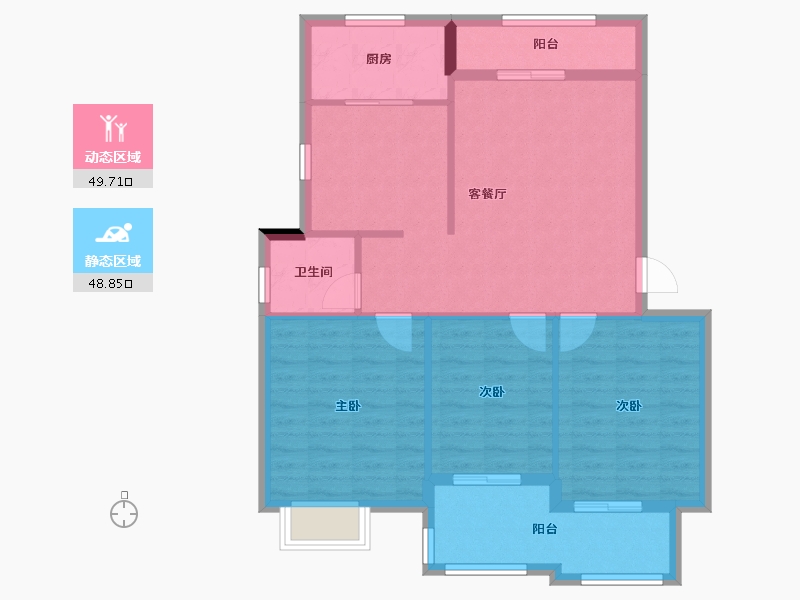 安徽省-马鞍山市-汇成上东-89.45-户型库-动静分区