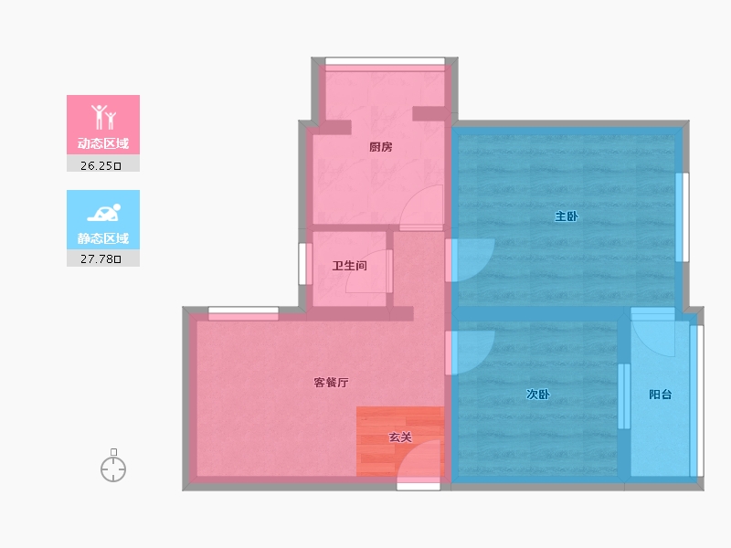 新疆维吾尔自治区-乌鲁木齐市-明园石油家属院-46.78-户型库-动静分区