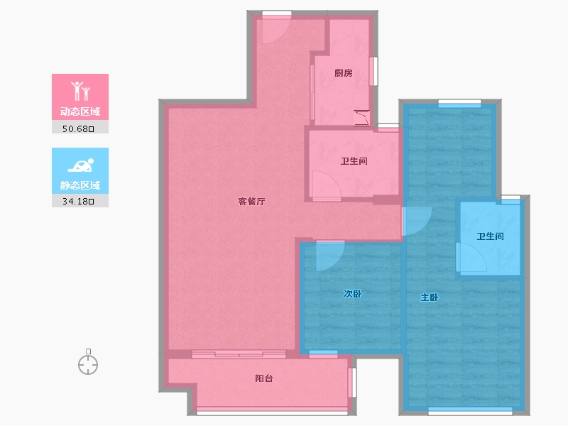 广西壮族自治区-柳州市-绿城・杨柳郡-75.69-户型库-动静分区