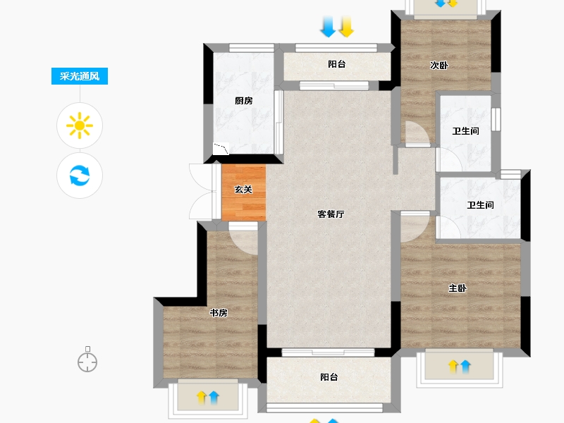 重庆-重庆市-御临府-69.99-户型库-采光通风